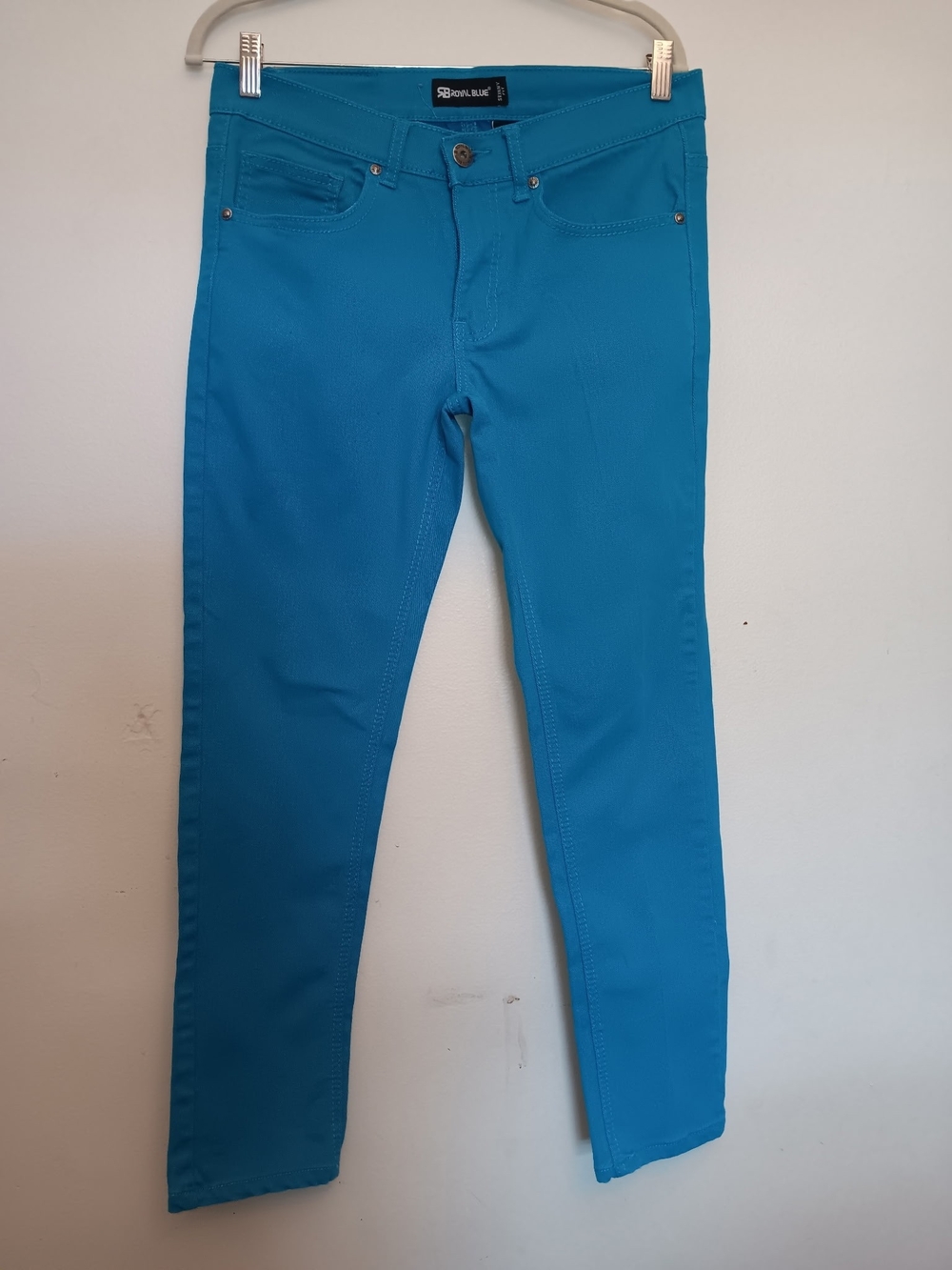 Slim Skinny Men's Jeans by Royal Blue - Bright Teal Blue